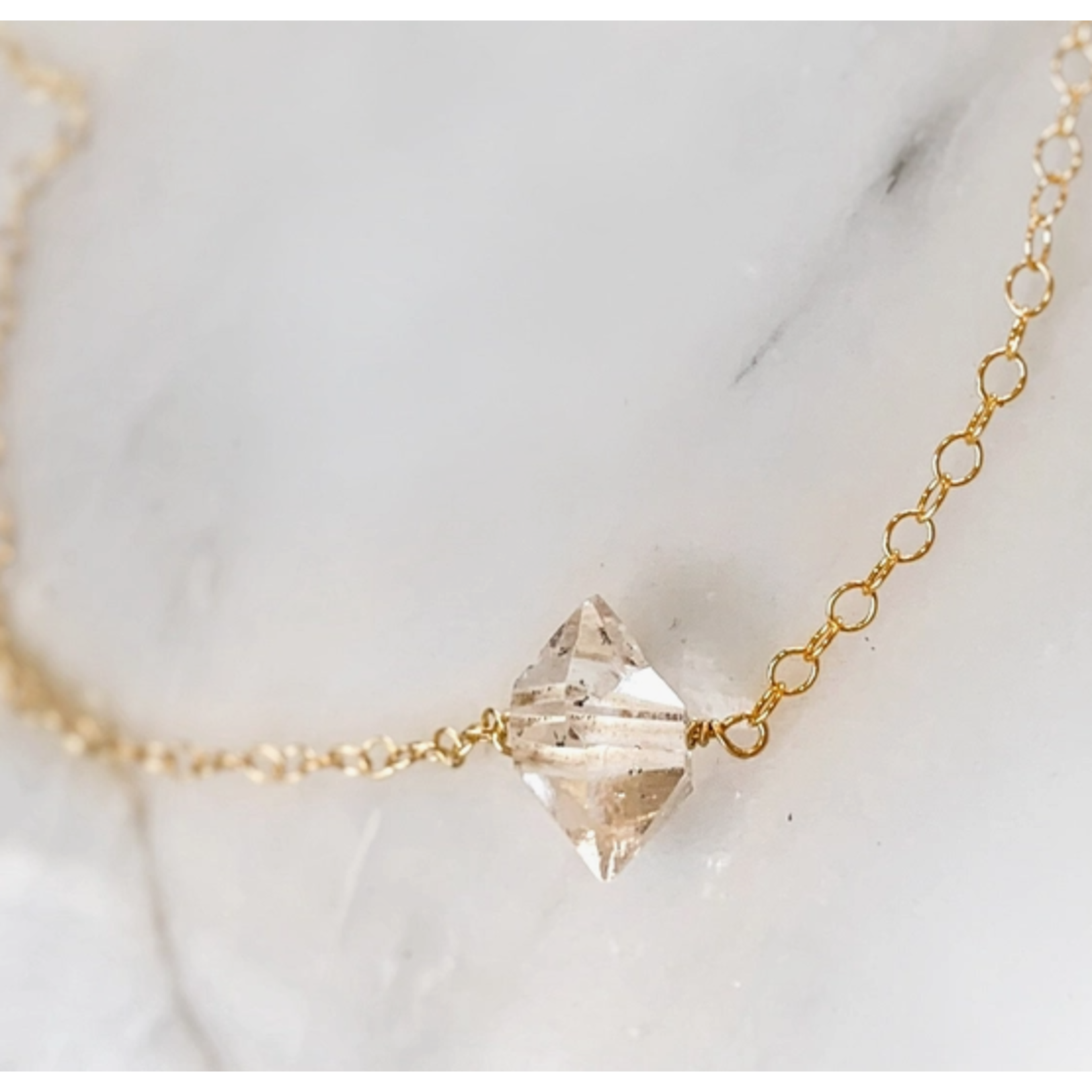 Sojourn Well Sojourn Well Herkimer Diamond Necklace, 14k Gold Filled