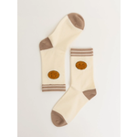 Leto Accessories Leto Smiley Face Embroidered Crew Socks Ivory
