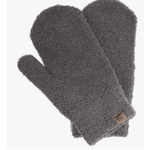 Fashion City Winter Solid Color Soft Flush Mittens Gray