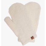 Fashion City Winter Solid Color Soft Flush Mittens Ivory