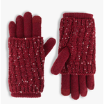 Coco & Carmen C&C Glitzy Convertible Touchscreen Gloves Red