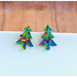 Spiffy & Splendid S&S Christmas Tree Studs - Green Sparkle