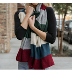 Leto Accessories Leto Multicolor Striped Rib Scarf Burgundy