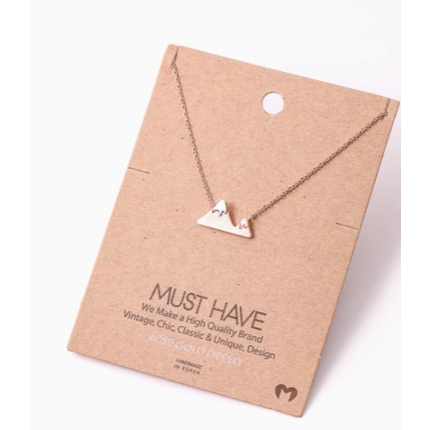 Fame Accessories Fame Delicate Mountain Pendant Necklace Rose Gold