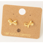 Fame Accessories Fame Mini Ribbon Stud Earrings Gold