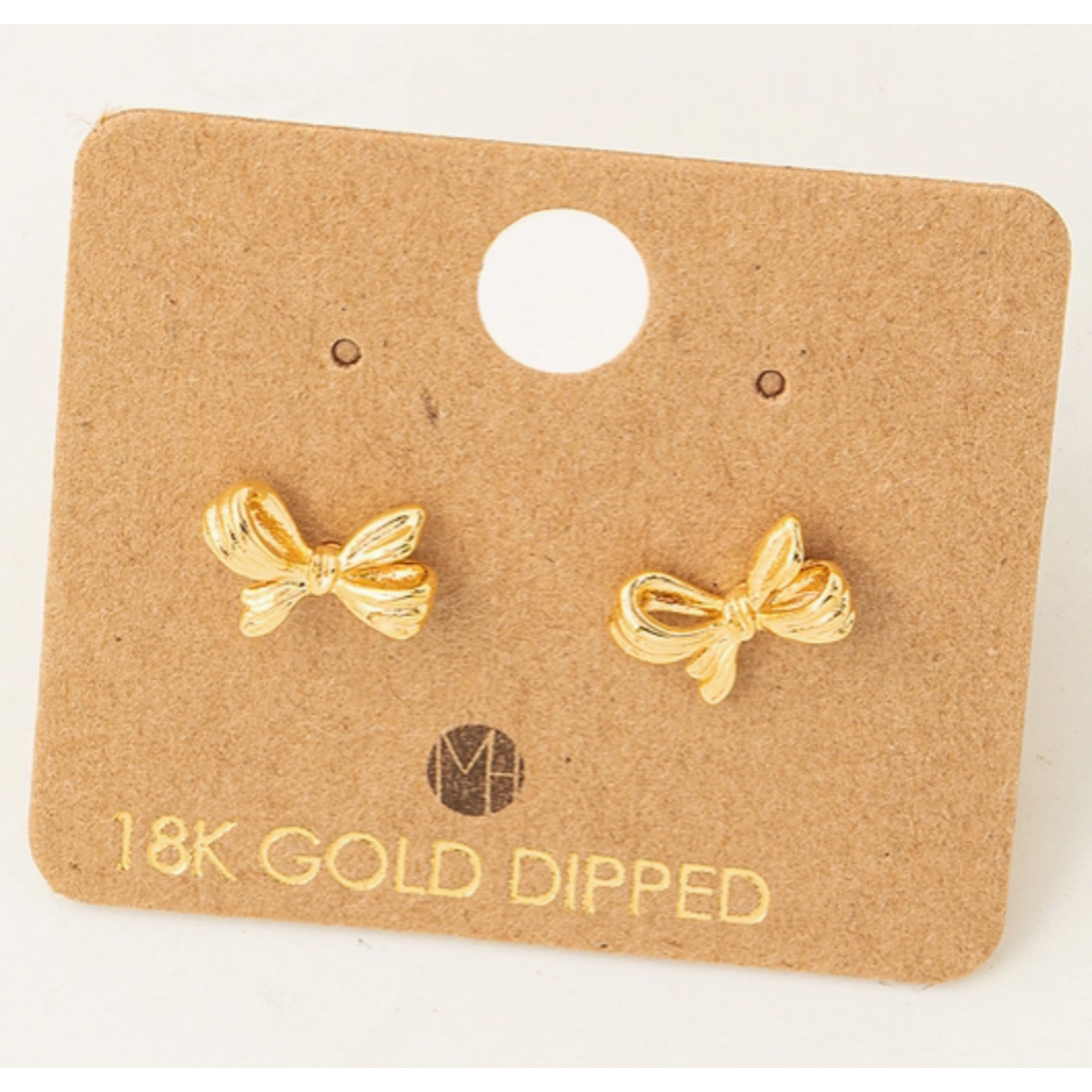 Fame Accessories Fame Mini Ribbon Stud Earrings Gold