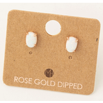 Fame Accessories Fame Opal Stone Stud Earrings Gold