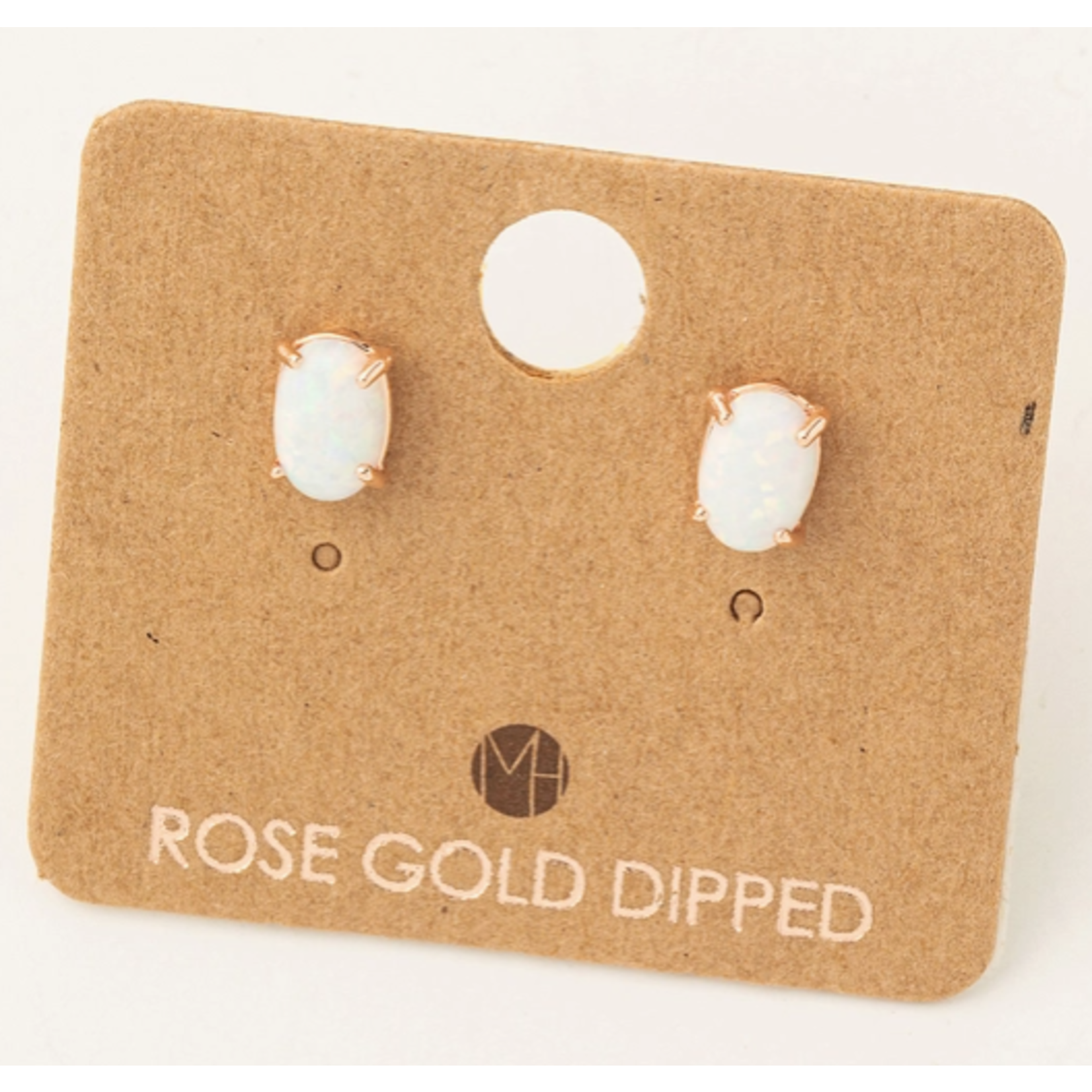 Fame Accessories Fame Opal Stone Stud Earrings Gold
