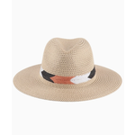 MYS Panama Brim Summer Hat with Braided Stripe Accent Ivory