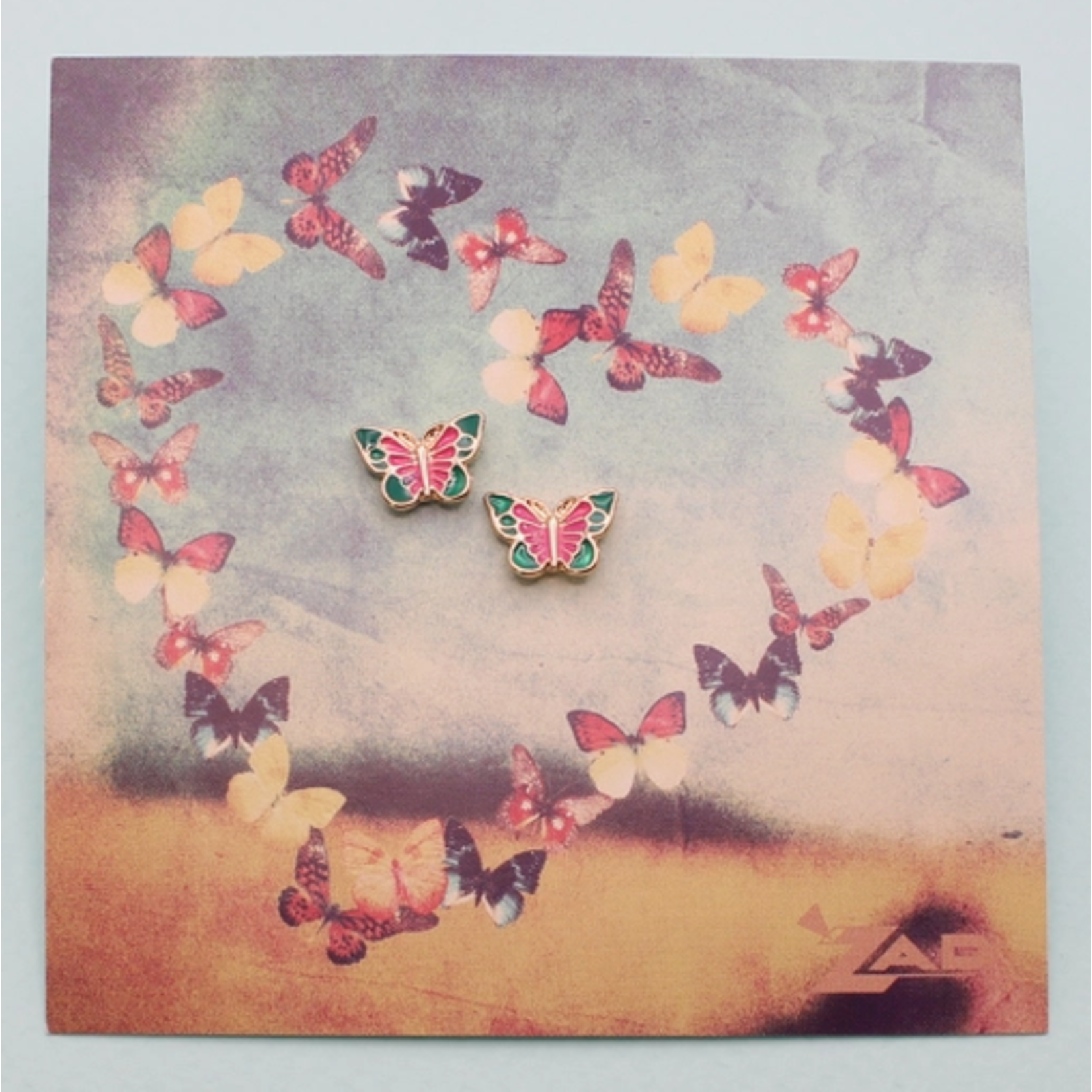 ZAD ZAD Butterfly Flutter Enamel Post Earrings