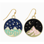 ZAD ZAD Celestial Scene Enamel Mountain Earrings