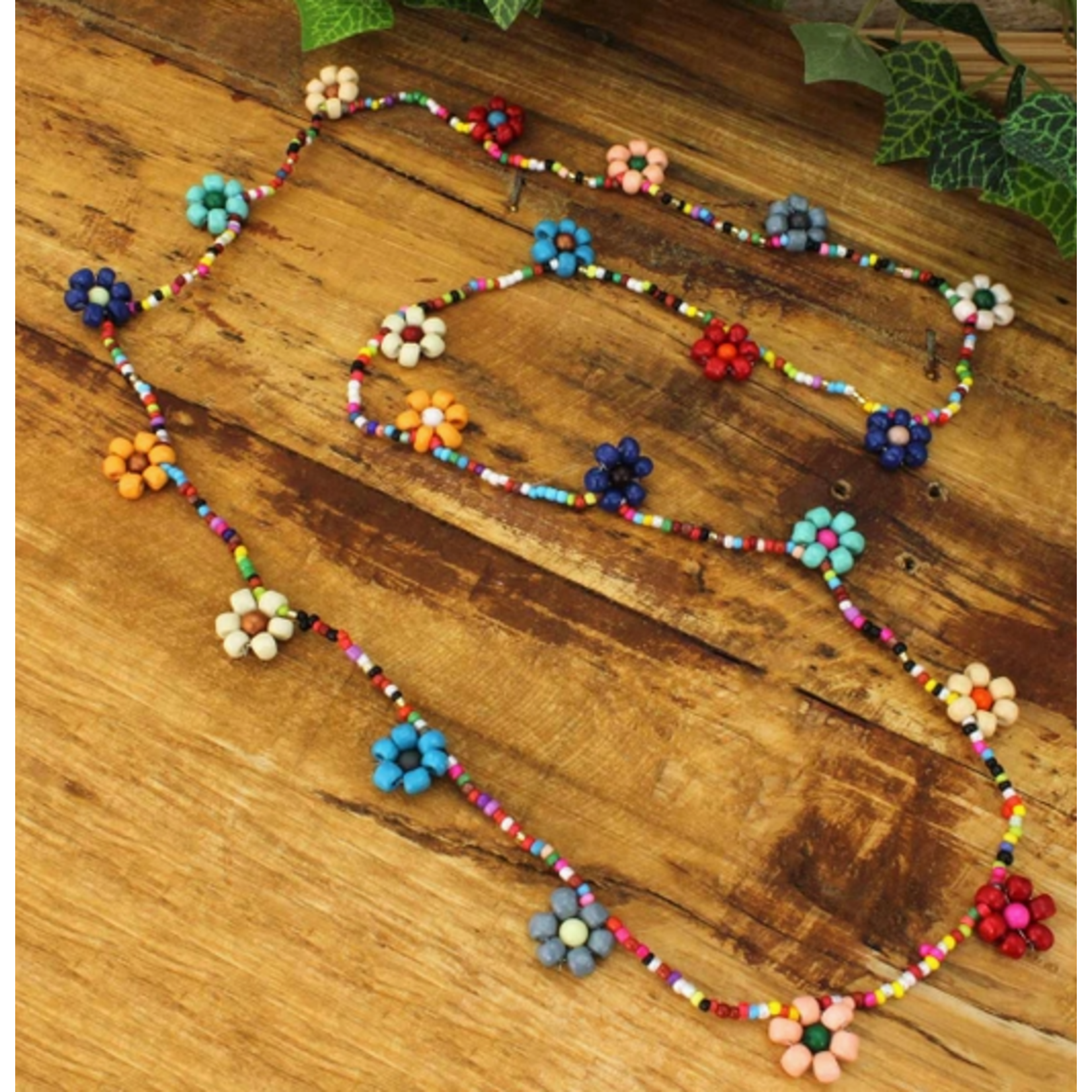 ZAD ZAD Daisy Chain Multi Bead Flower Necklace