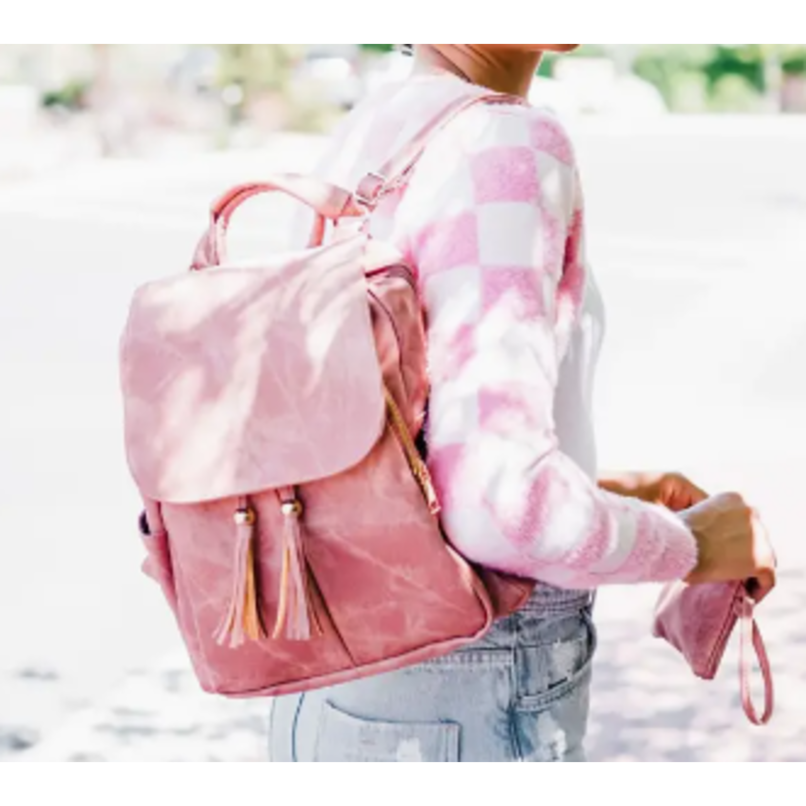 Modern+Chic M+C Avery Backpack Clutch Blush