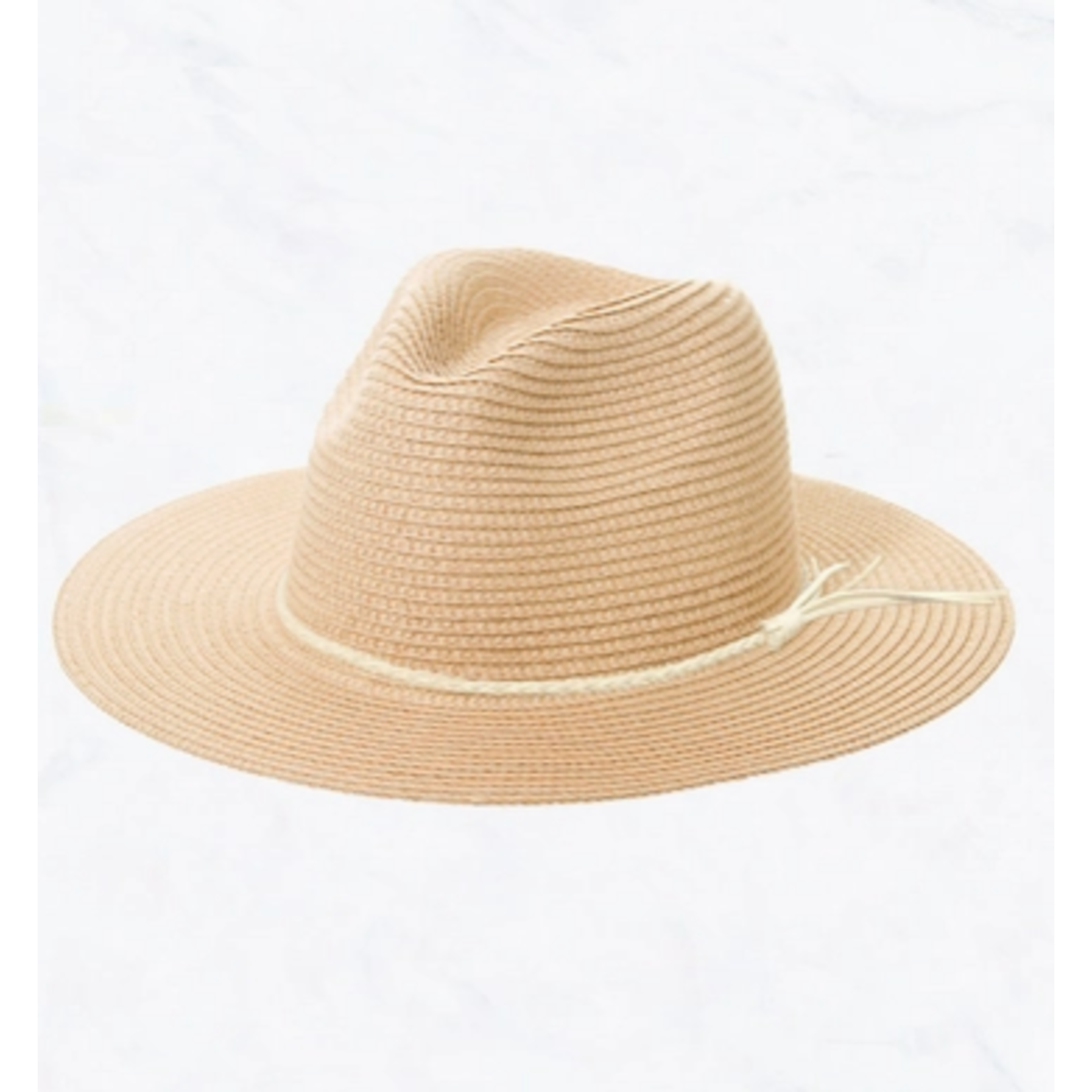 Suzie Q Suzie Q Braided Leather Belt Straw Hat Pink