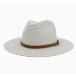 Snow Business Suzie Q Straw Hat Female Jazz Top Hat White