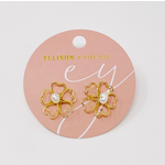 Ellison+Young E&Y Heart Petals with Freshwater Pearl Earrings