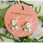 Ellison+Young E&Y  Mini Flower Jeweled Stud Earrings