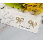 Ellison+Young E&Y Shine Mini Bow Sterling Silver Earrings