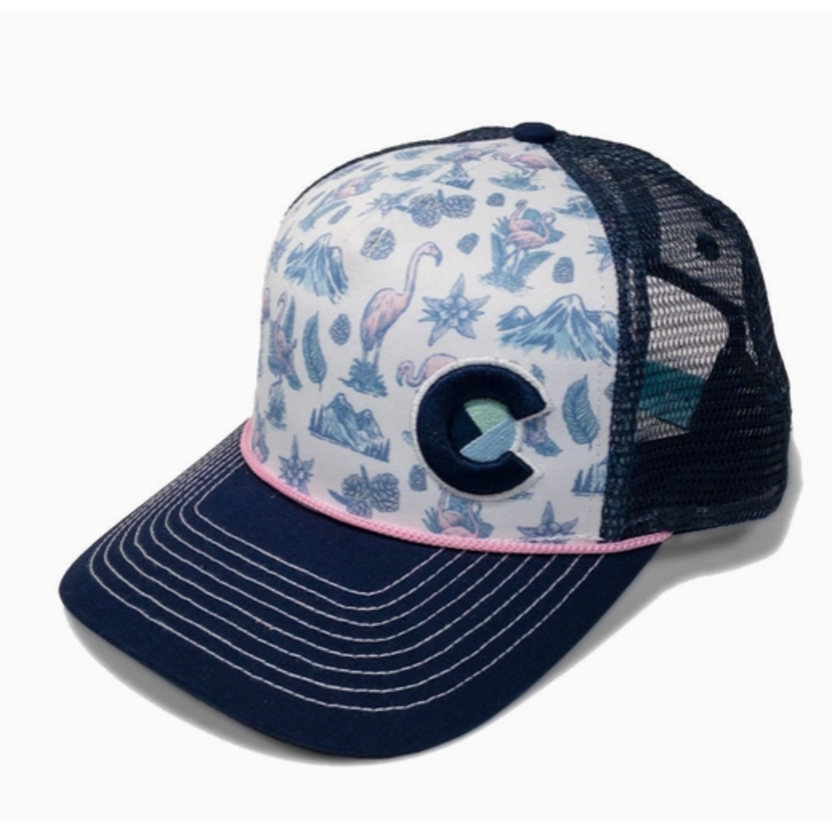 YoColorado YoColorado Hat - Colorado Mountain Flamingo Curve Bill