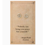 ZAD ZAD Literary Quote Peace Post Earrings