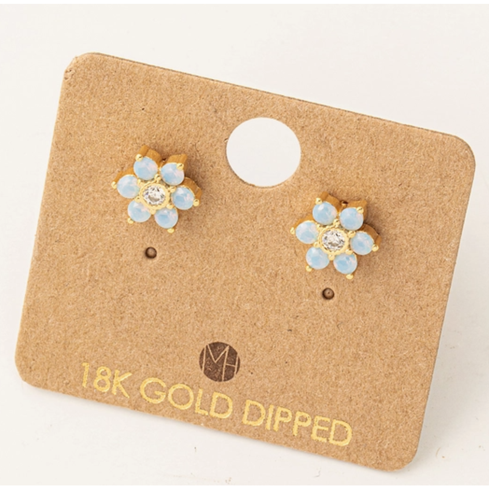 Fame Accessories Fame Dainty Flower Stud Earrings Blue