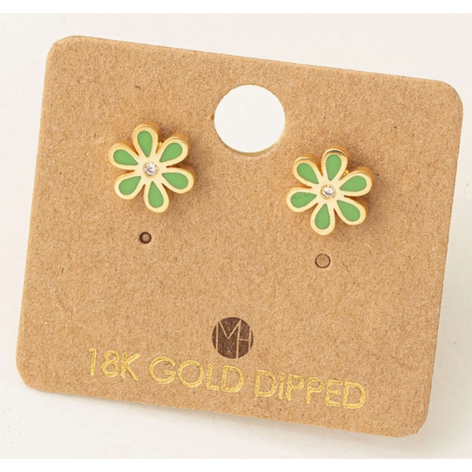 Fame Accessories FA Enamel Flower Stud Mint