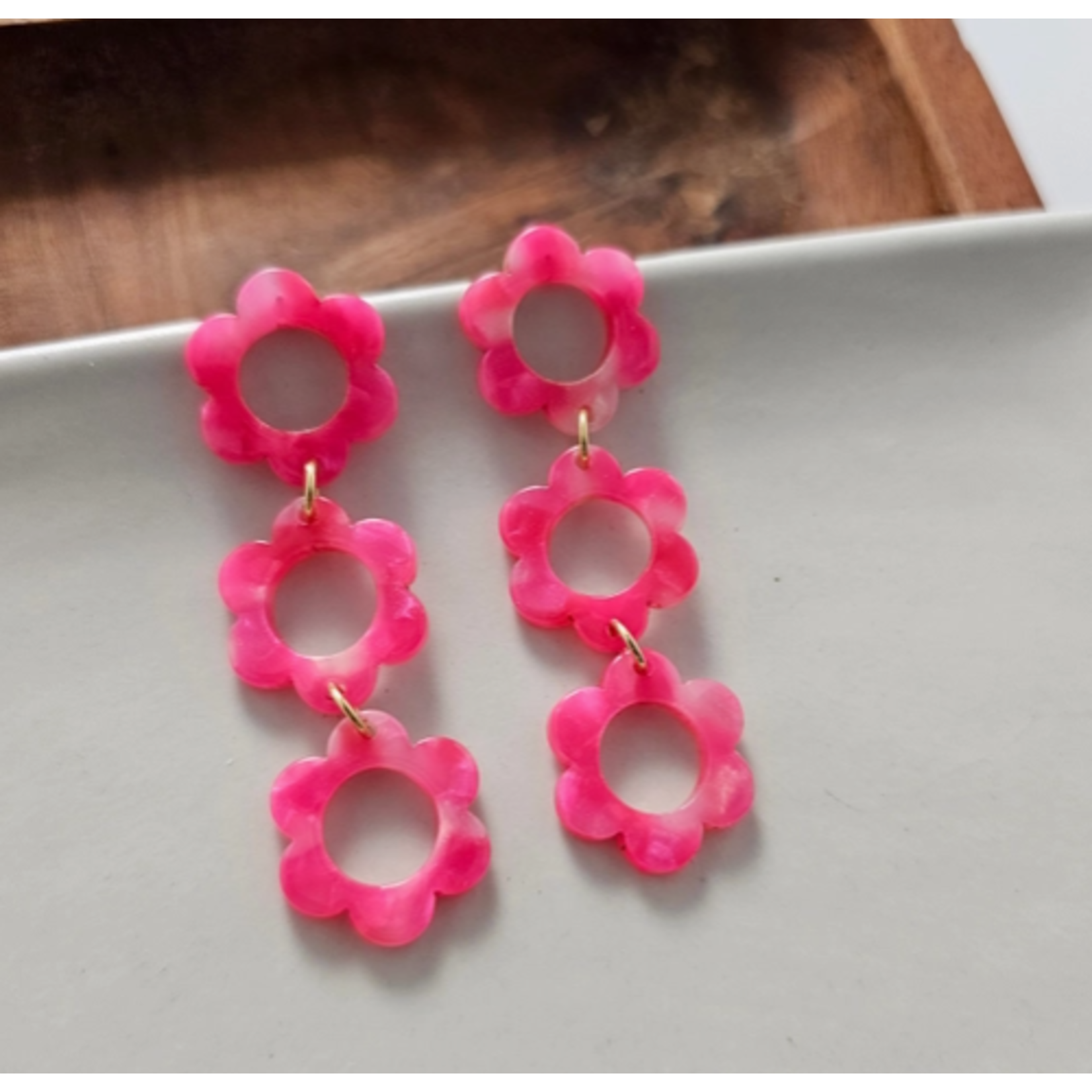 Spiffy & Splendid S&S Delilah Earrings- Hot Pink