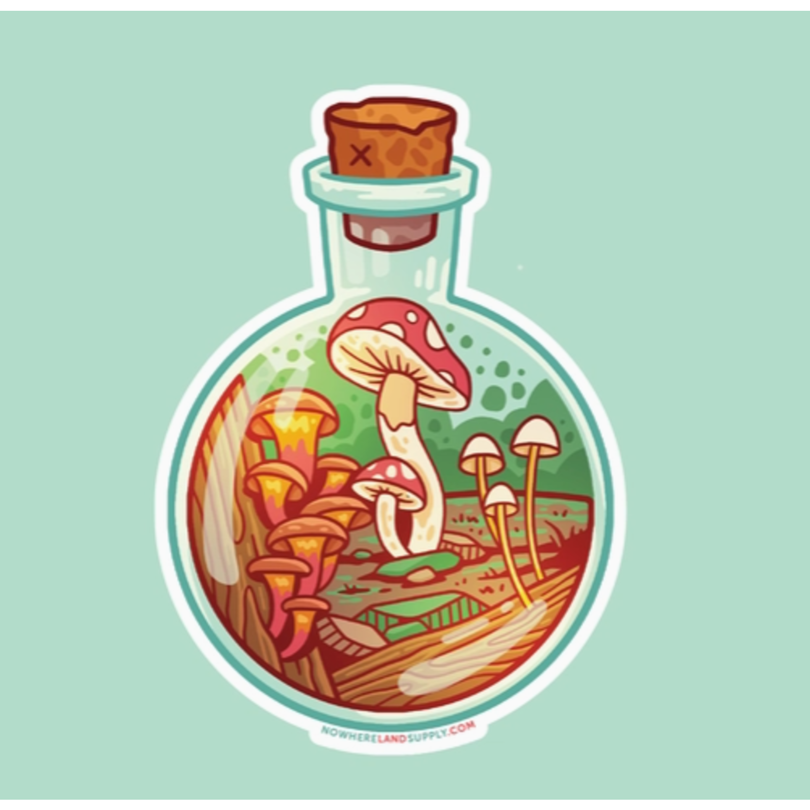 Nowhere Land Nowhere Land Mushroom Bottle - Sticker