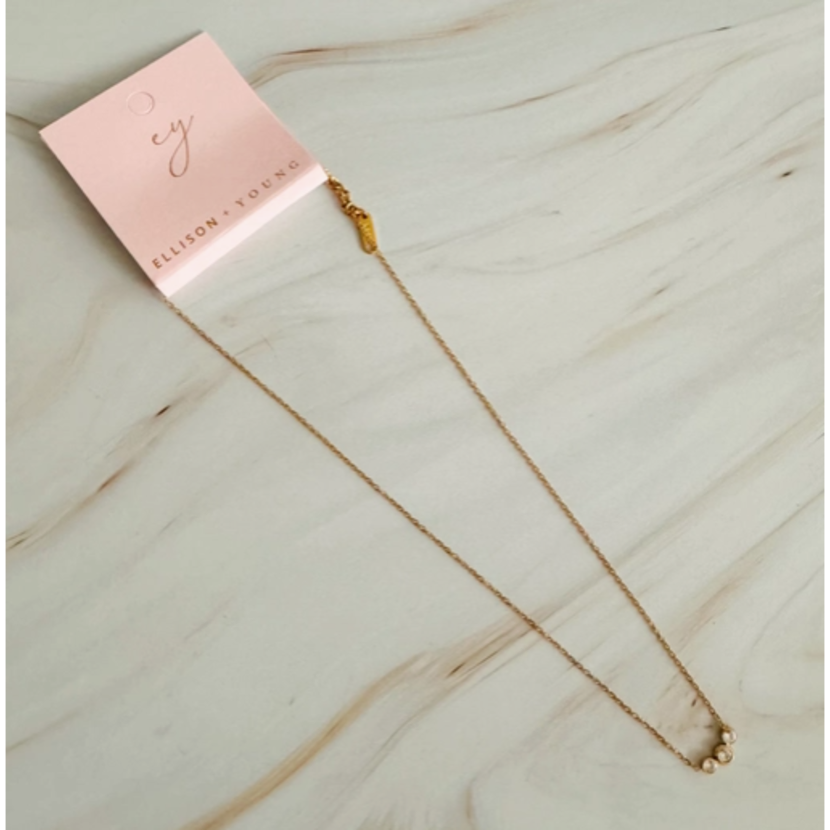 Ellison+Young E+Y Minimalist Three Stones Necklace