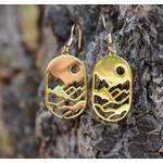 The Montana Scene TMS Mountain Sun Earrings- Gold Plated