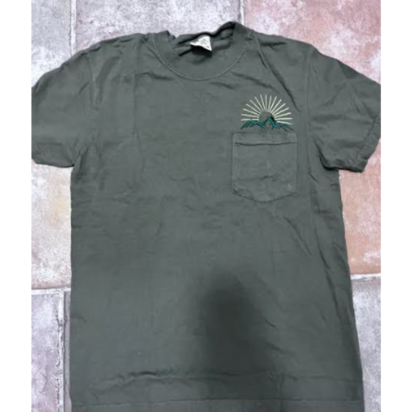 Krafty Kristen Castle Rock Co MNT Sun Embroidered Pocket Tee