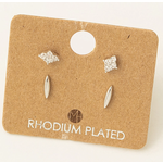Fame Accessories FA Mini Four Piece Stud Earring Silver