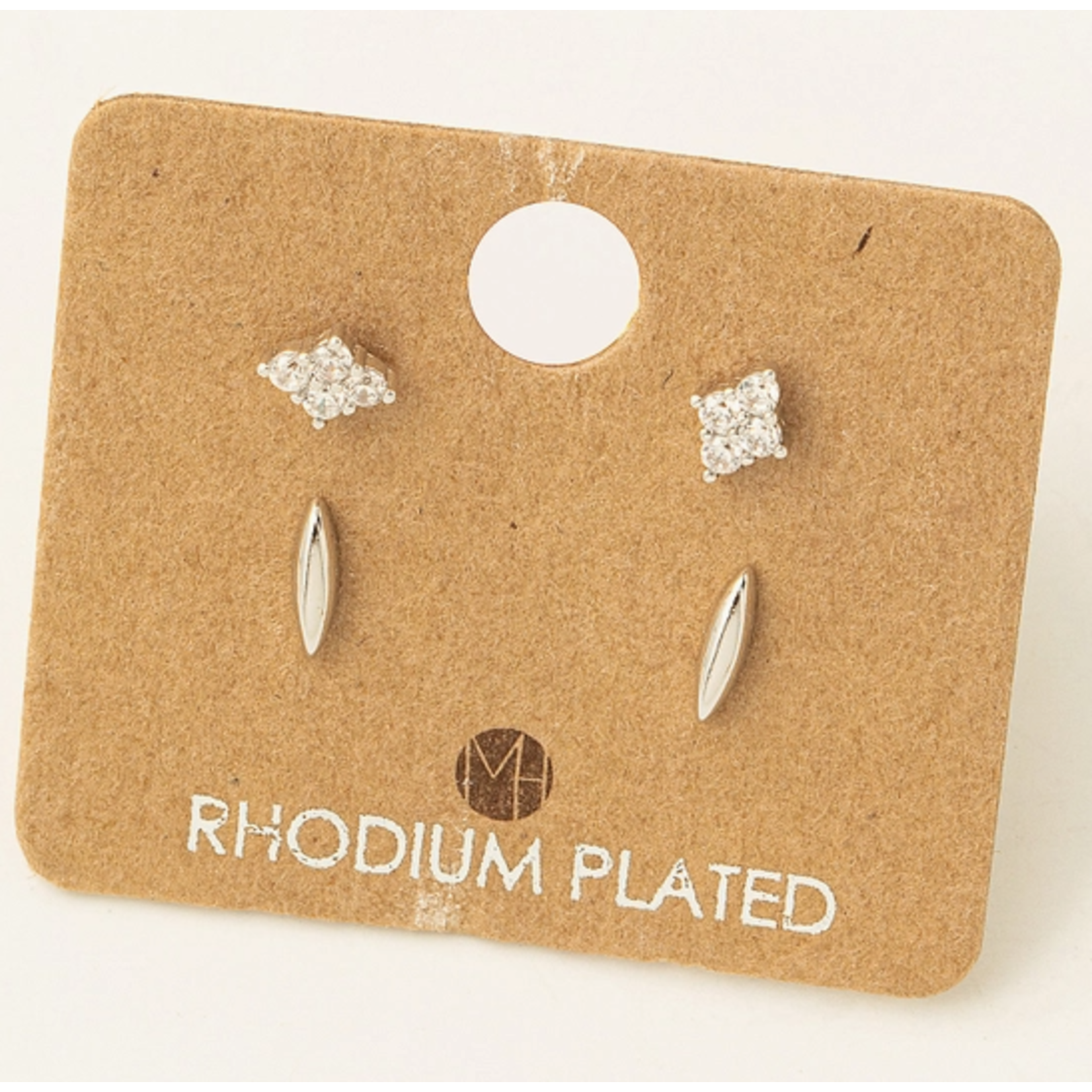 Fame Accessories FA Mini Four Piece Stud Earring Silver