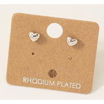 Fame Accessories Fame Mini Heart Stud Earrings Silver