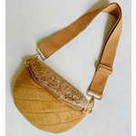 Ellison+Young Ellison & Young Fuzzy and Quilted Luxe Sling Bag Camel