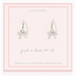Lucky Feather Lucky Feather Beautiful Bows - Bow Charm Hoops - Silver