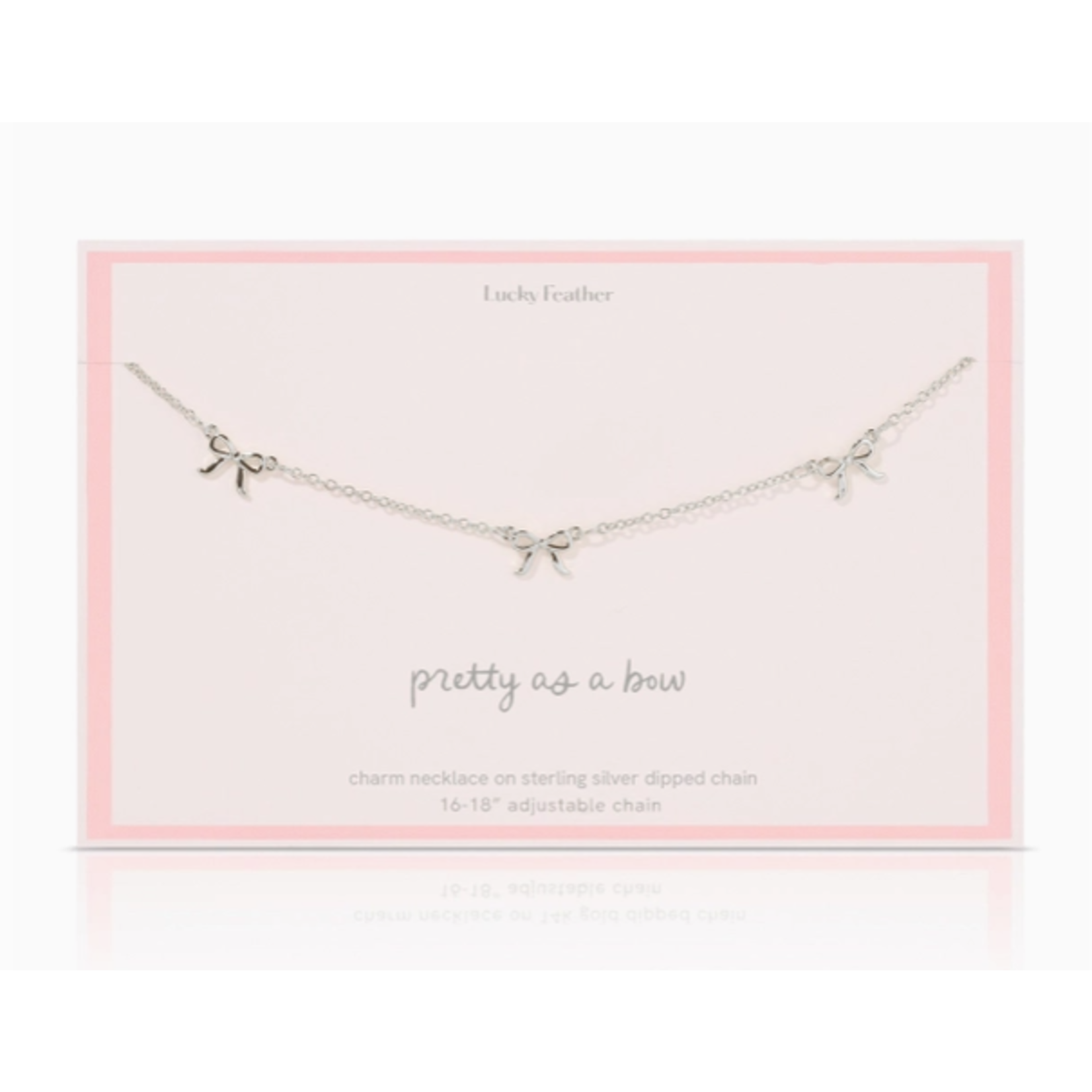 Lucky Feather Lucky Feather Beautiful Bows - 3 Bow Necklace - Silver