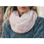 Leto Accessories Leto Knit Sherpa Lining Knit Infinity Scarf Pink