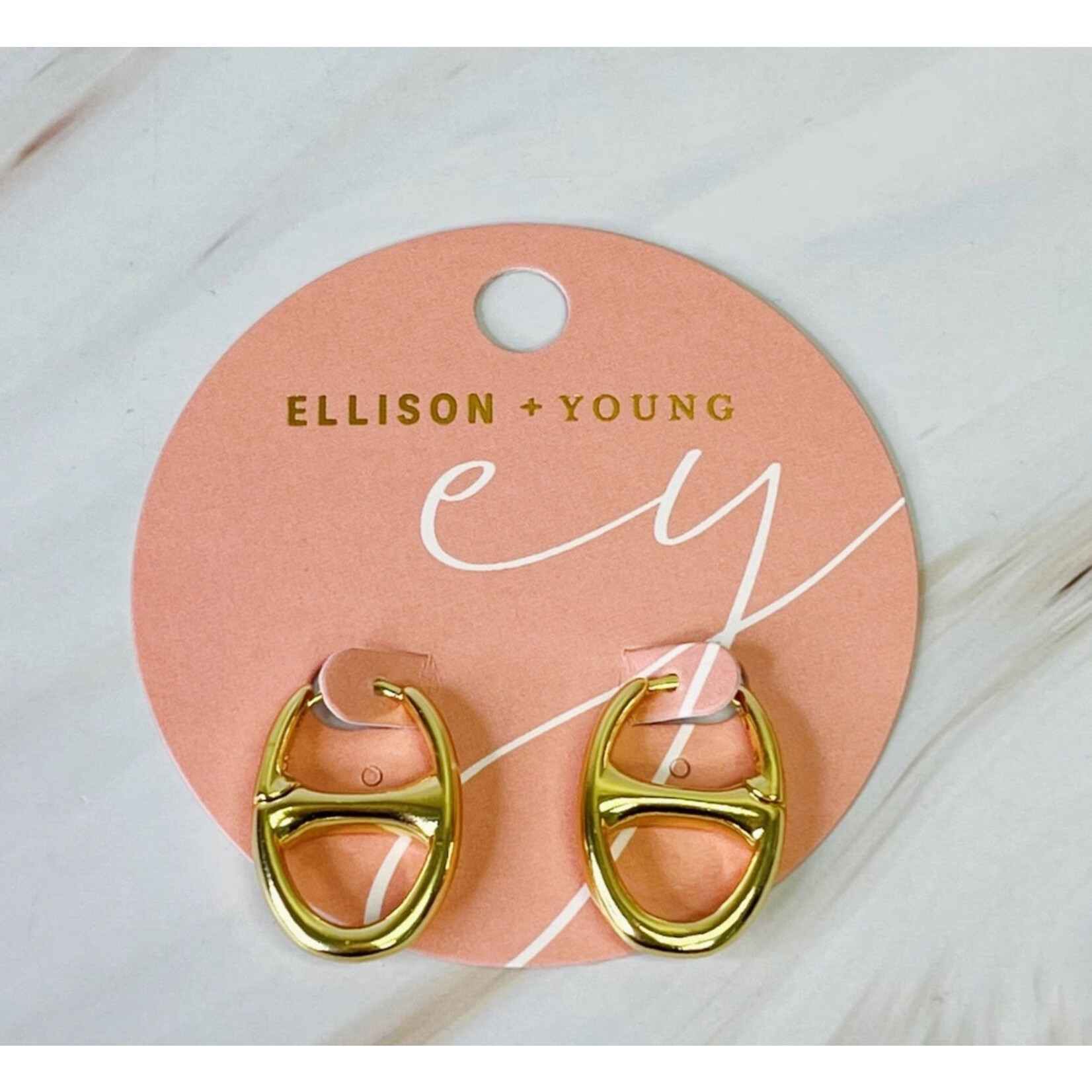 Ellison+Young E&Y Button Horse Bit Hoop Earrings