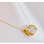 Ellison+Young E&Y Cushion Cut Bezel Diamond Necklace