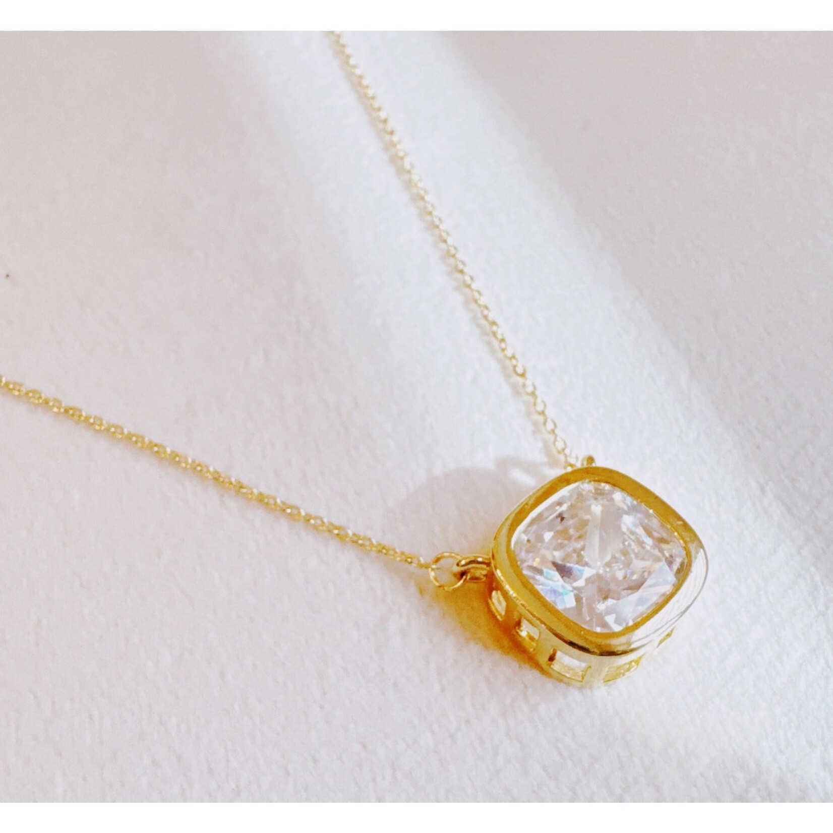 Ellison+Young E&Y Cushion Cut Bezel Diamond Necklace