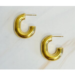 Ellison+Young E&Y Golden Object Oval Hoop Earrings