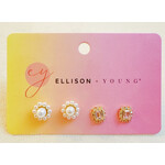 Ellison+Young E&Y  Mini Beauty Flower Stud Earrings Set of 2