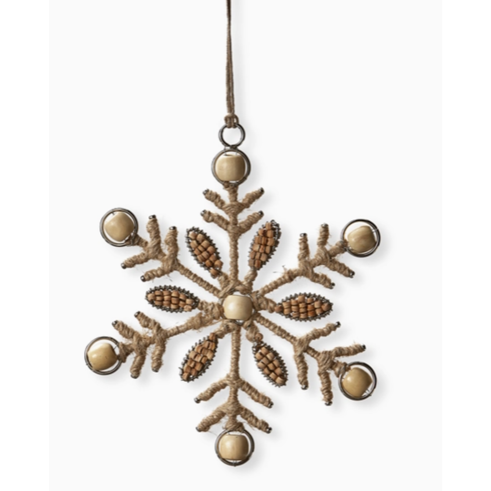 TAG Jute Star Snowflake Christmas Ornament - Natural