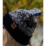 The Montana Scene TMS Daisy Fold Over Beanie Black