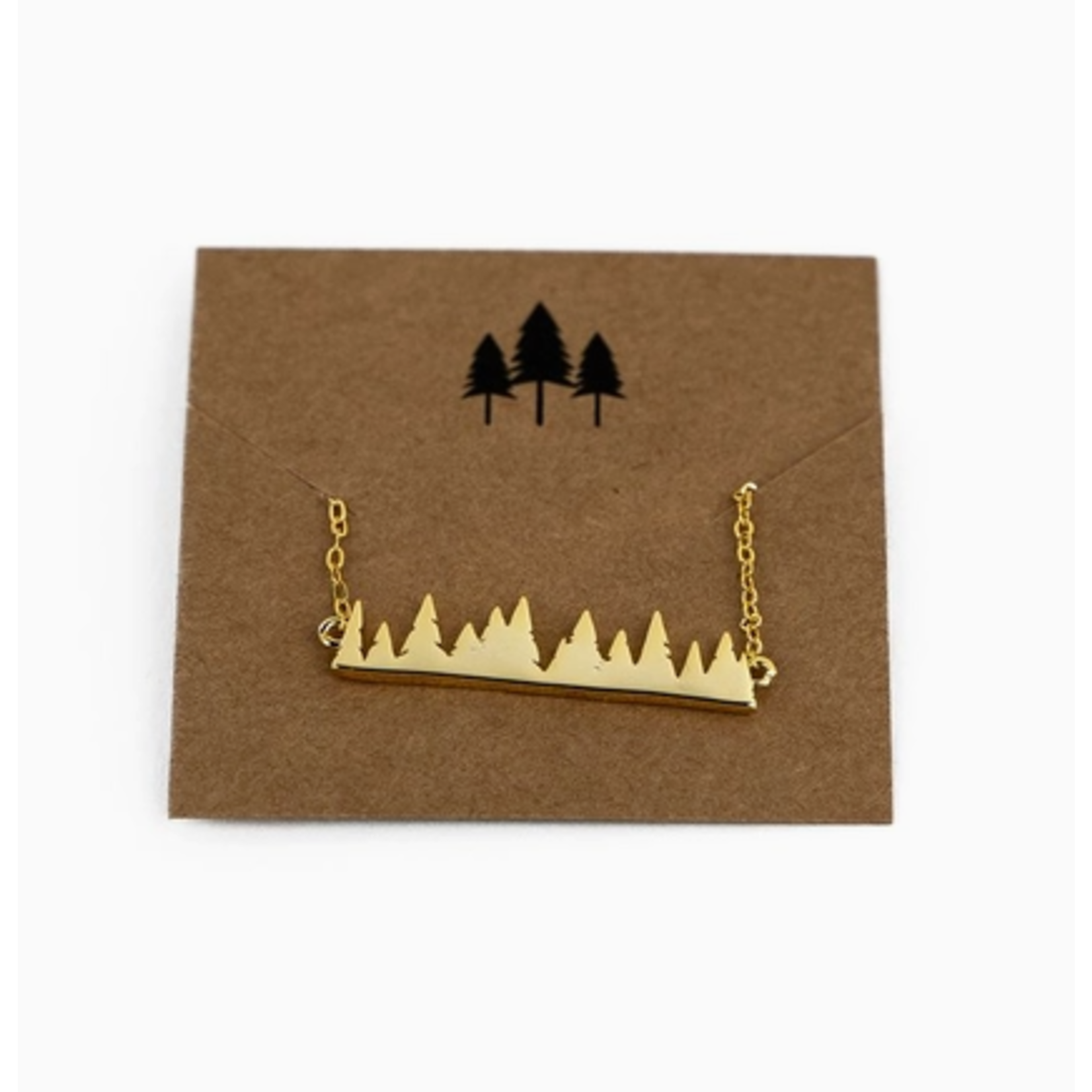The Montana Scene TMS Tree line Necklace- Gold