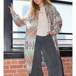 Very J Very J Aztec Printed Long Jacket