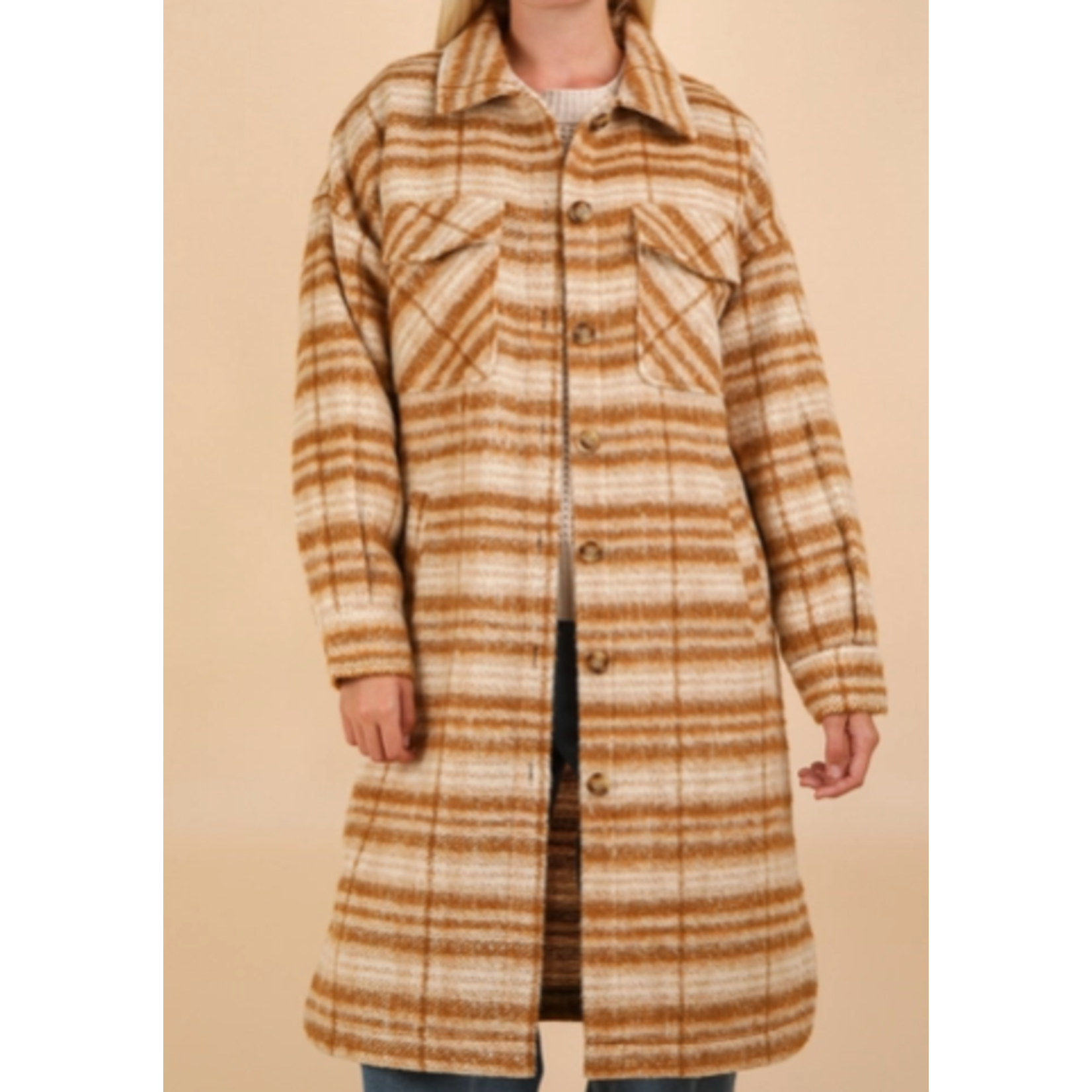 Very J Very J Long Plaid Jacket