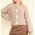 Very J Very J Floral Button Knit Sweater Cardigan