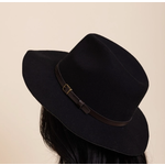Leto Accessories Leto Pinched Front Western Style Hat Black